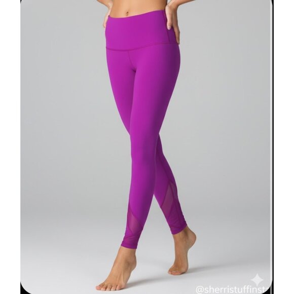 Lululemon Tranquil Tight 28" Regal Plum High-Rise Leggings Full-On Luon Mesh 4 - Picture 1 of 9